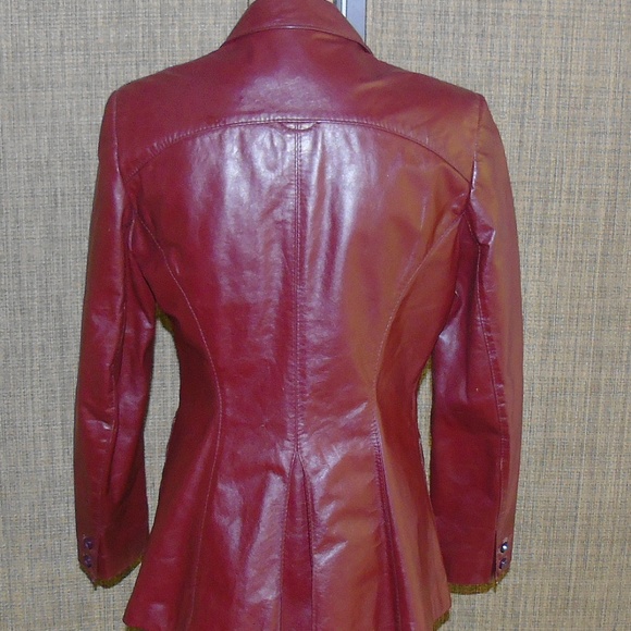 🔥🔥Oxblood Burgundy Leather Etienne Aigner Jacket 12 / Will Fit A Size Small - Picture 2 of 5